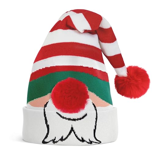 JAP Weihnachtsmütze - Red Nose Elf - Beanie - Wintermütze mit Pompom - Unisex - Grau von JAP Christmas