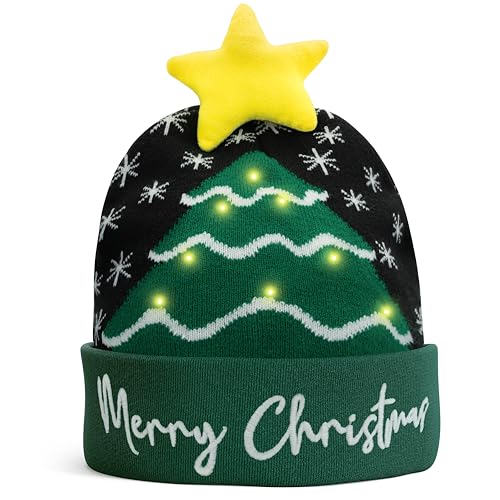 JAP Weihnachtsmütze mit LED-Leuchten - Merry Christmas - Beanie - Wintermütze mit Pompom - Mütze mit LED licht - Unisex - Grau JAP Weihnachtsmütze mit LED-Leuchten - Merry Christmas - Beanie - Wintermütze mit Pompom - Mütze mit LED licht - Unisex - Grau von JAP Christmas