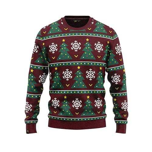 JAP Christmas Weihnachtsbaum mit Schneeflocke - Lustiger Hässlicher Weihnachtspullover Für Damen und Herren Ugly Christmas Sweater - L von JAP Christmas