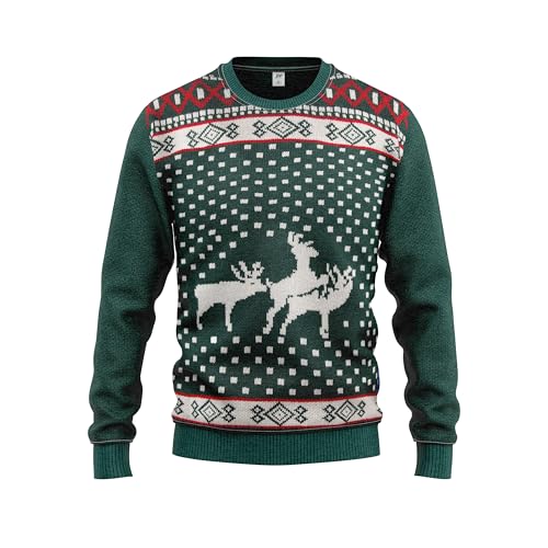 JAP Rentiertrio - Lustiger Hässlicher Weihnachtspullover Für Damen und Herren Ugly Christmas Sweater - 3XL von JAP Christmas