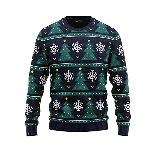 JAP Christmas Weihnachtsbaum mit Schneeflocke - Lustiger Hässlicher Weihnachtspullover Für Damen und Herren Ugly Christmas Sweater - M von JAP Christmas