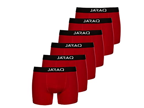 JARAQ Bambus Herren Unterhose Boxershorts 6er Pack Perfekte Passform Anti Loch (2004 - Bordo, XXL) von JARAQ