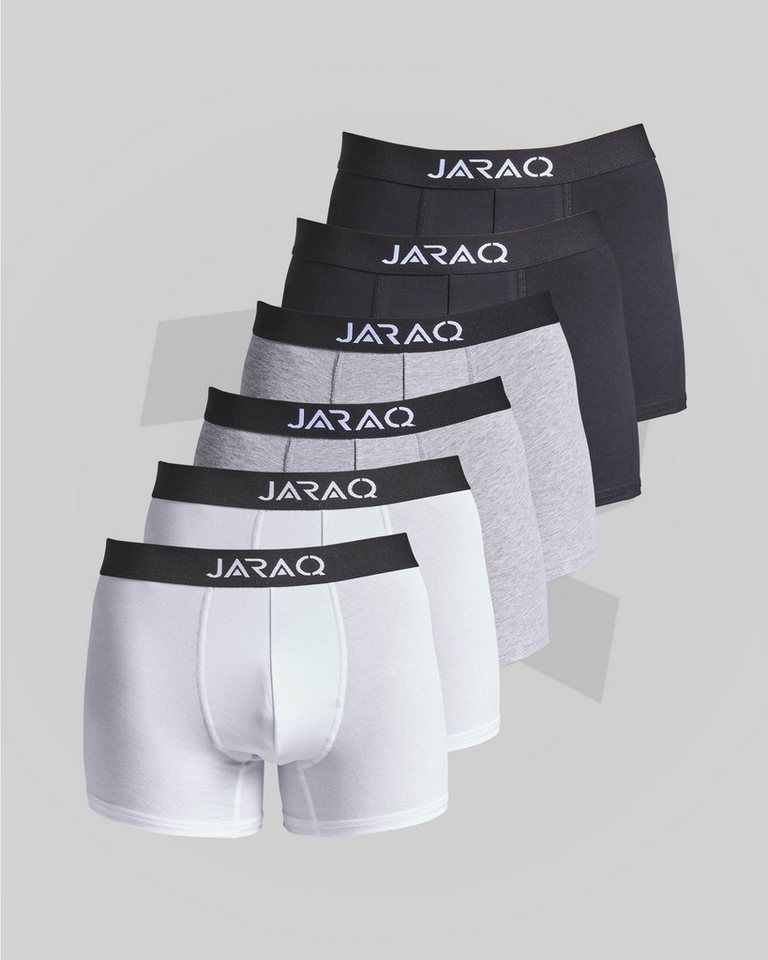 JARAQ Boxer JARAQ Baumwolle Boxershorts Herren 6er Pack 3-farbig von JARAQ