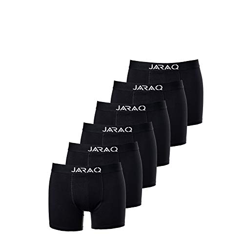 JARAQ Boxershorts Baumwolle Herren 6 er Unterhosen Männer (XXXL, Schwarz) von JARAQ