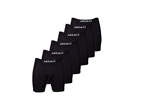 JARAQ Herren Boxershorts extra langes Bein Baumwolle 6er Pack Schwarz Anti Loch S - 4XL von JARAQ