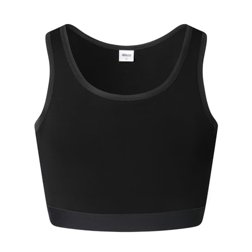 JARAZIN Brustbindeband FTM für Damen, Baumwolle, elastischer Pullover, halbe atmungsaktive Brust-Trans-BH, Tanktop, Schwarz, XXX-Large von JARAZIN