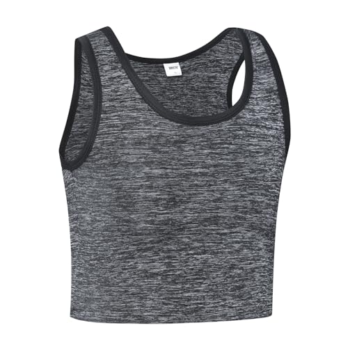 JARAZIN Damen-Tanktop Transgender Tomboy FTM zum Überziehen, elastischer Brustbinder, Pullover, grau dunkel, 3X-Groß von JARAZIN