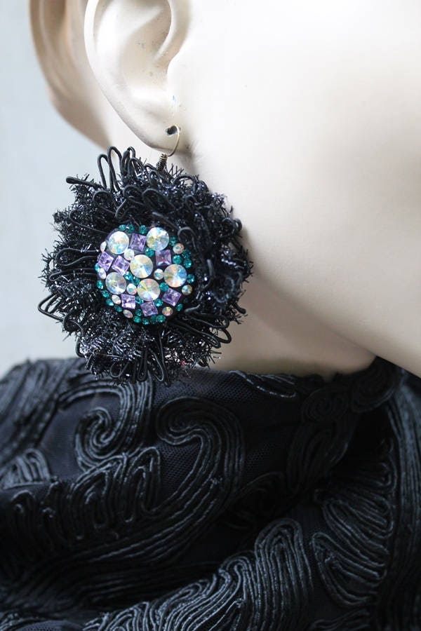 Blaue Perseids, Earrings.handmade, Einzigartig, Künstlerisch, Sofort Lieferbar von JARMOLOWSKA