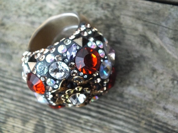 Handgefertigt Von Dot, Ring, Ring Mit Swarovski Filgran Und Kristallen, Unique, Versandbereit von JARMOLOWSKA