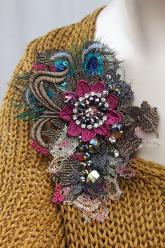 Jaipur-Serie Brooch.handmade, Unique, Künstlerisch, Bereit Zum Versand von JARMOLOWSKA