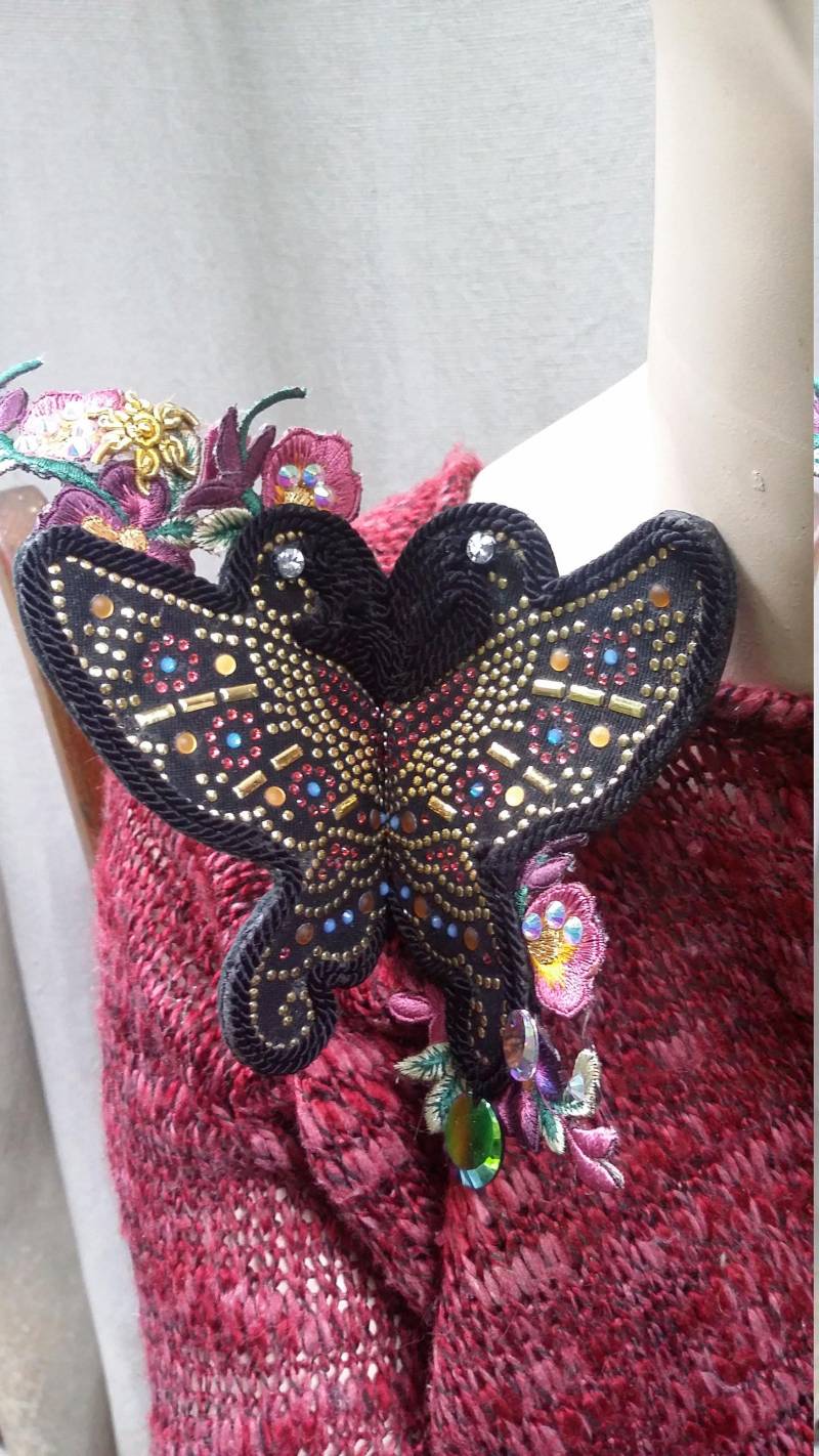 Nachtschmetterling. Brosche, Handarbeit, Künstlerisch, Einzigartig, Sofort Lieferbar von JARMOLOWSKA