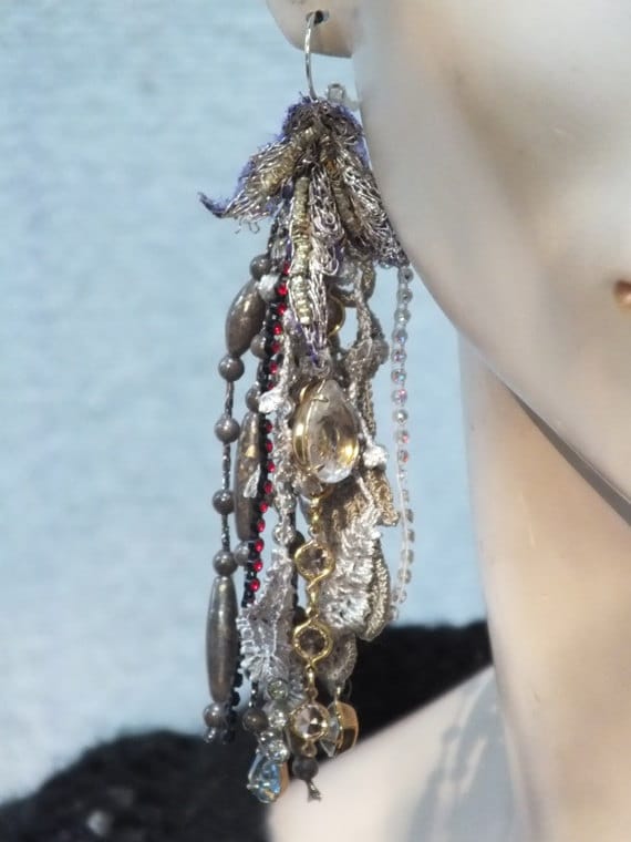 Niagara-Ohrringe. Handgemacht, Einzigartig, Künstlerisch, Versandbereit von JARMOLOWSKA