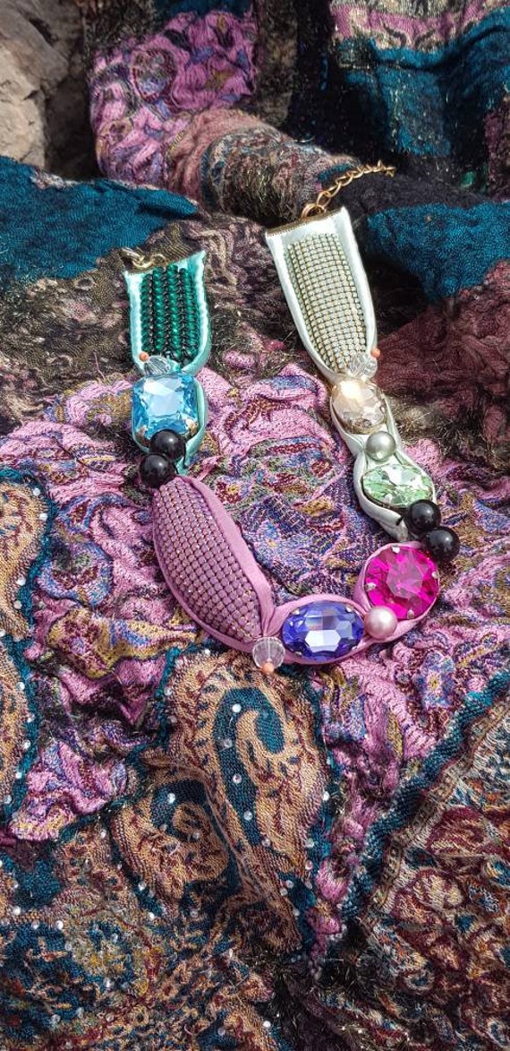 Urlaub in Italien, Halskette Mit Swarovski-Kristallen, Bereit Zu Versenden von JARMOLOWSKA