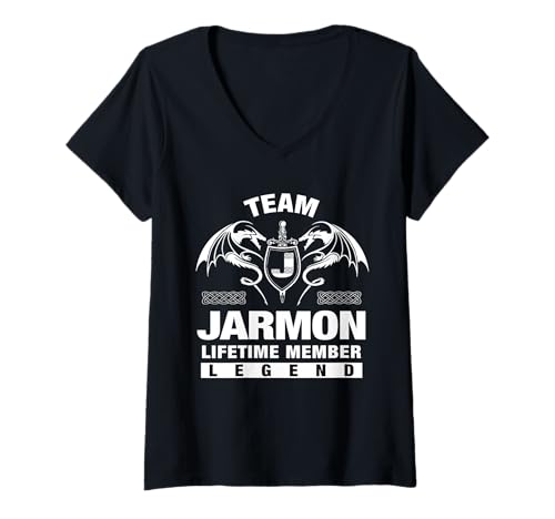 Damen Team Jarmon – Lebenslange Mitgliedsgeschenke T-Shirt mit V-Ausschnitt Damen Team Jarmon – Lebenslange Mitgliedsgeschenke T-Shirt mit V-Ausschnitt von JARMON FAMILY Idea Gifts