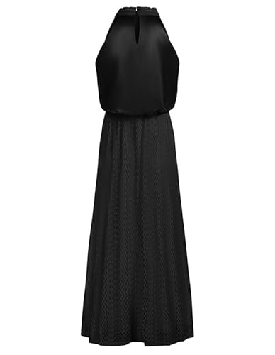 JASAMBAC Damen 2023 Satinkleid Neckholder, Elegantes, ärmelloses, fließendes Cocktailparty Maxikleid von JASAMBAC