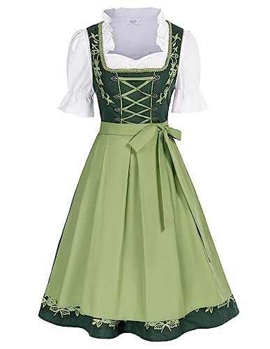 JASAMBAC Damen Dirndl Kleid Kleidung Oktoberfest Servierschürze Armeegrün XL JASAMBAC Damen Dirndl Kleid Kleidung Oktoberfest Servierschürze Armeegrün XL von JASAMBAC