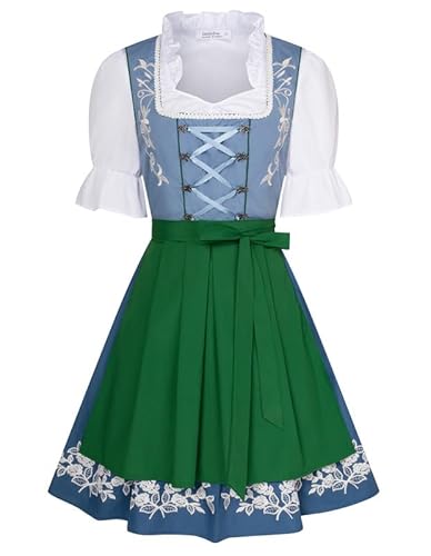 JASAMBAC Dirndl Damen Midi 3-Teiliges Oktoberfest Dirndl Trachtenkleid Dirndlkleider Karneval Oktoberfest Party Kostüm JASAMBAC Dirndl Damen Midi 3-Teiliges Oktoberfest Dirndl Trachtenkleid Dirndlkleider Karneval Oktoberfest Party Kostüm von JASAMBAC