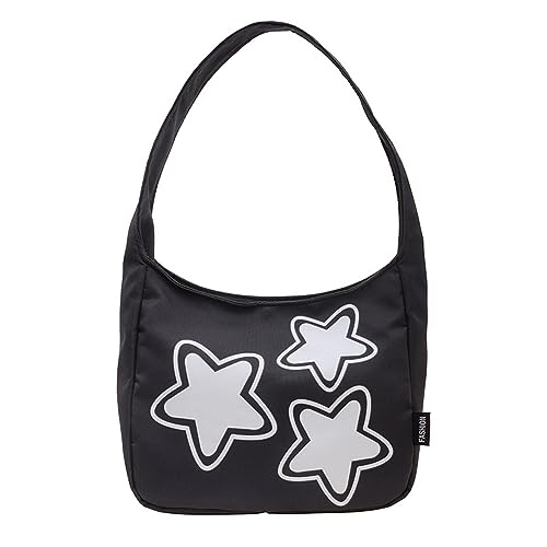 Canvas Umhängetasche Kinder Mini Niedliche Stern Crossbody Geldbörse und Handtaschen Mädchen Kleine Hobo Tasche, Schwarz, Einheitsgröße von JASASCCEL