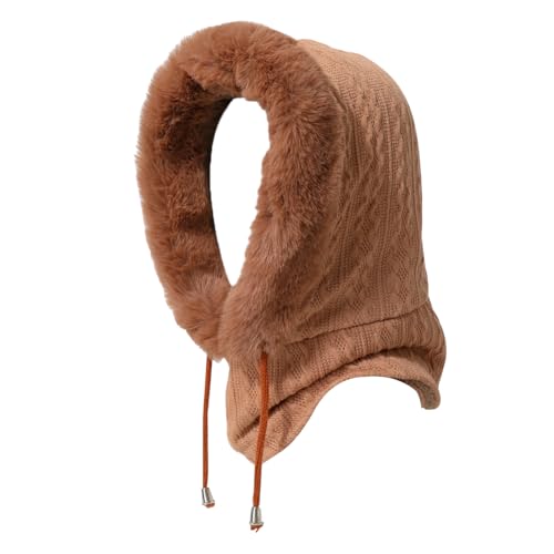 JASFLY Radfahren Winddichter Schal Hut, 2 in 1 Damen Schalmütze Sturmhaube Winter Warme Mütze mit Halswärmer, Kapuzenmütze für Mädchen und Frauen, Warmes Wintergeschenk für Freunde von JASFLY