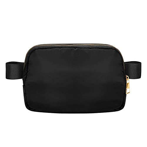 JASGOOD Gürteltasche für Damen und Herren, Umhängetasche, Bauchtasche, Hüfttasche mit verstellbarem Standardgurt zum Laufen, A-schwarz, Einheitsgröße, Basic Gürteltasche von JasGood