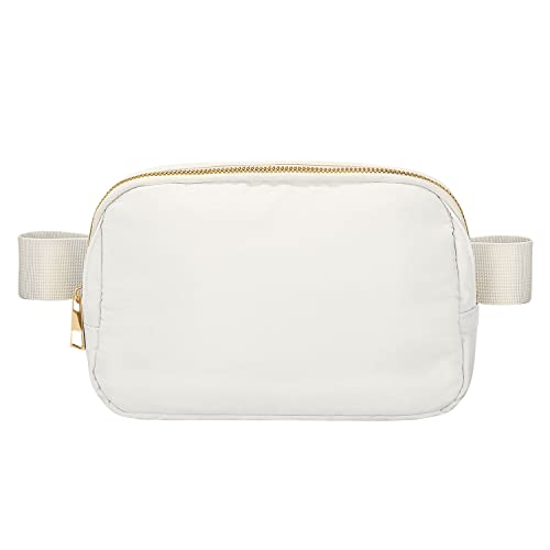 JASGOOD Gürteltasche für Damen und Herren, Umhängetasche, Bauchtasche, Hüfttasche mit verstellbarem Standardgurt zum Laufen, B-off White, Einheitsgröße, Basic Gürteltasche von JasGood