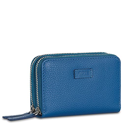 JASLEN - Geldbörse Damen Leder - Strapazierfähige Portmonee Damen Leder - Geldbeutel Damen. Damen-Geldbörsen. Portemonnaie Damen Leder mit Mehreren fächern 204606, Blau von JASLEN