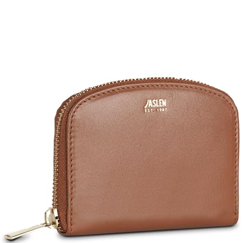 JASLEN - Geldbörse Damen Leder - Strapazierfähige Portmonee Damen Leder - Geldbeutel Damen. Damen-Geldbörsen. Portemonnaie Damen Leder mit Mehreren fächern, Braun von JASLEN