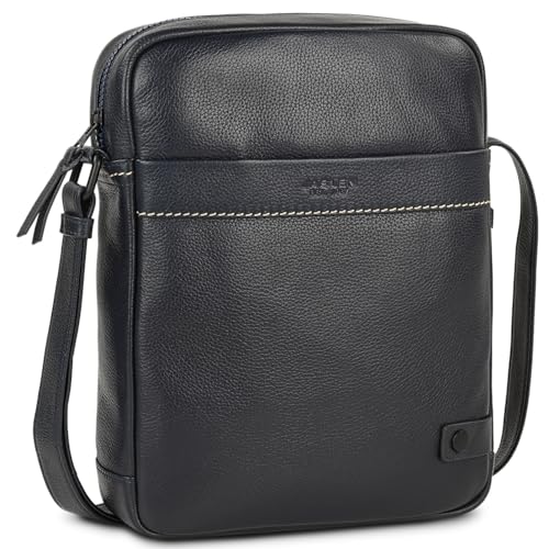 JASLEN - Leder Umhängetasche Herren Klein Mit Verstellbarem Riemen - Hergestellt aus Hochwertigen Materialien, Marine Blau JASLEN - Leder Umhängetasche Herren Klein Mit Verstellbarem Riemen - Hergestellt aus Hochwertigen Materialien, Marine Blau von JASLEN