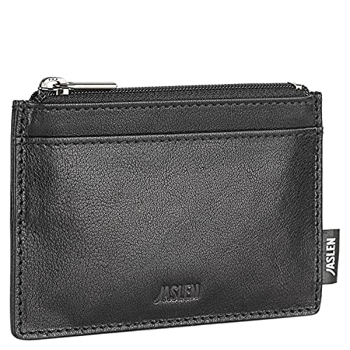 JASLEN - Geldbeutel & Schlüsseltasche Klein - Schlüsseletui Schlüsseltasche - Schlüsseletui Leder - Autoschlüssel Tasche - Schlüssel Etui 204242, Schwarz von JASLEN