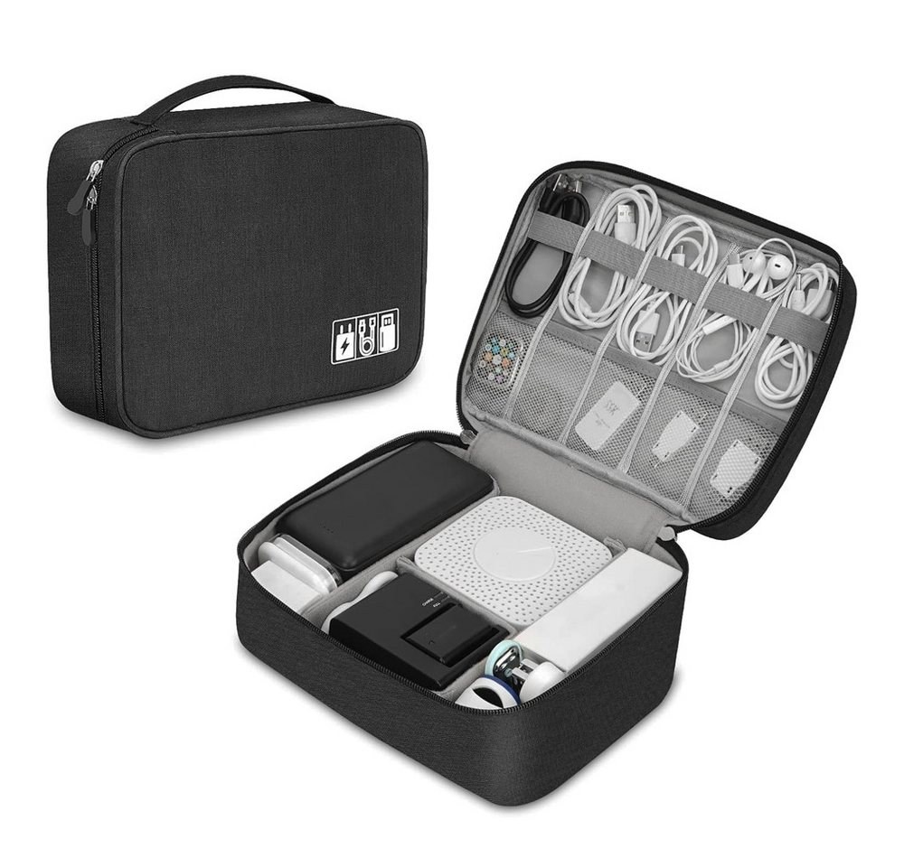 JASLIFE Taschenorganizer Kabel Organizer Tasche, Einlagiger Elektronik-Organizer 24,5×10×18 cm, Verstellbare Trennwände JASLIFE Taschenorganizer Kabel Organizer Tasche, Einlagiger Elektronik-Organizer 24,5×10×18 cm, Verstellbare Trennwände von JASLIFE