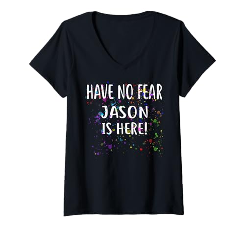 Damen Hab keine Angst, JASON ist da! Name des T-Shirts T-Shirt mit V-Ausschnitt Damen Hab keine Angst, JASON ist da! Name des T-Shirts T-Shirt mit V-Ausschnitt von JASON Designs By ShirtZilla