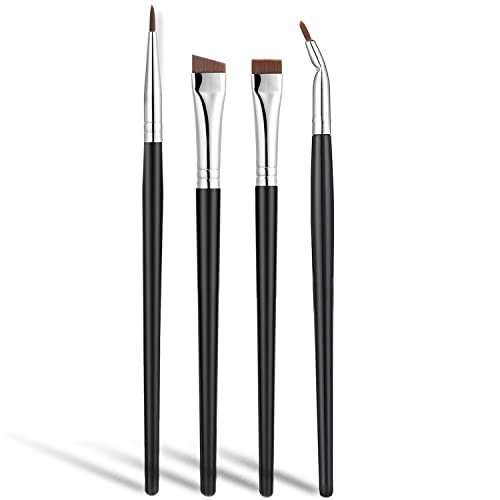 JASSINS Fein abgewinkelte Eyeliner-Pinsel, 4-teiliges Gel-Eyeliner-Make-up-Pinsel-Set, ultradünn, präzise, feine Spitze, Eyeliner-Pinsel für Augen-Make-up-Werkzeug von JASSINS