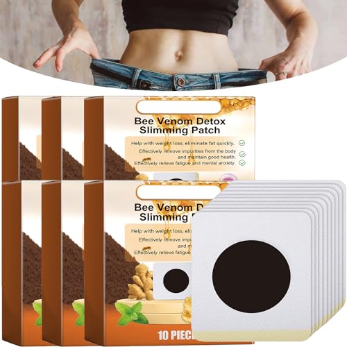 Bienengift-Detox-Schlankheitspflaster, Bienengiftpflaster Zur Gewichtsabnahme, Bostore Bienengift-Lymphdrainage-Abnehmpflaster, Bee Venom Slimming Patch Lose Weight (60 Stück) von JASUBAI