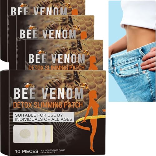 Furzero Bee Venom Detox Patch, Cvreoz Bienengift-Lymphdrainage-Schlankheitspflaster, Bee Venom Slimming Patches, Bostore Bienengiftpflaster zur Gewichtsreduktion, Bauchfettverbrenner (40 Stück) von JASUBAI