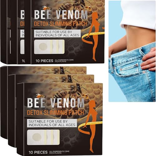 Furzero Bee Venom Detox Patch, Cvreoz Bienengift-Lymphdrainage-Schlankheitspflaster, Bee Venom Slimming Patches, Bostore Bienengiftpflaster zur Gewichtsreduktion, Bauchfettverbrenner (60 Stück) von JASUBAI