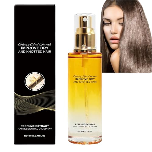 Haarbehandlungsölspray, duftendes Haarparfümöl, Leave-in Conditioning Spray für trockenes und verknotetes Haar, Kopfhautstärkung mit Blumenduft, leichtes nährendes ätherisches Öl (1PCS) von JASUBAI