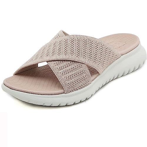 Heccie Orthopädische Sandalen Stretch, Damen Leichte bequeme Plantarfasziitis-Bogenunterstützung, modische orthopädische Keilrutschen (35,A Rosa) von JASUBAI