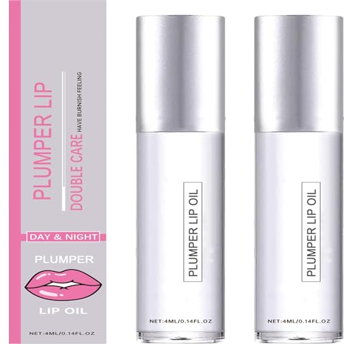 Hyaluronsäure Lip Plumper Gloss, Volumizing & Moisturizing Lip Serum Oil mit Jojobaöl, klarer Hochglanz, verbessert stumpfe, reduziert feine Linien, Hydratation für ein volleres Aussehen (2 Stück) Hyaluronsäure Lip Plumper Gloss, Volumizing & Moisturizing Lip Serum Oil mit Jojobaöl, klarer Hochglanz, verbessert stumpfe, reduziert feine Linien, Hydratation für ein volleres Aussehen (2 Stück) von JASUBAI