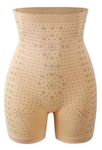 JASUBAI Bauchweg Unterhose Damen, Body Shaper Die Schlankmachende Hose Shapewear, Hohe Taille Formender Figurenformend Miederhose, Fat Burning Tummy Control Detox Bodysuit (Beige) von JASUBAI