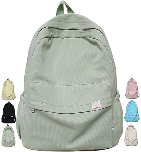 JASUBAI SchulrucksäCke Rucksack Teenager MäDchen Jungen Aesthetic School Bag Kawaii Cute Backpacks, Rucksack für Die Schule, Schultaschen Casual Daypacks (Grün) von JASUBAI