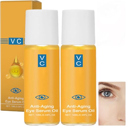 Lutein Eye Essence Oil - Anti-Falten-Serum für Augenringe & Augensäcke, VC Firming Moisturizing Brighteing Anti-Aging Eye Oil für Frauen & Männer (2 Stück) von JASUBAI