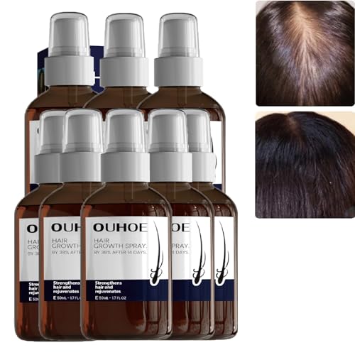 OUHOE Hair Growth Spray for Men & Women, Ouhoe Hair Growth Oil, Ouhoe Hair Enhance Serum, Ouhoe Stronger And Hair Thickening Spray, Hair Regrowth Treatments for Dry, Hair Regrowth (8PCS) von JASUBAI