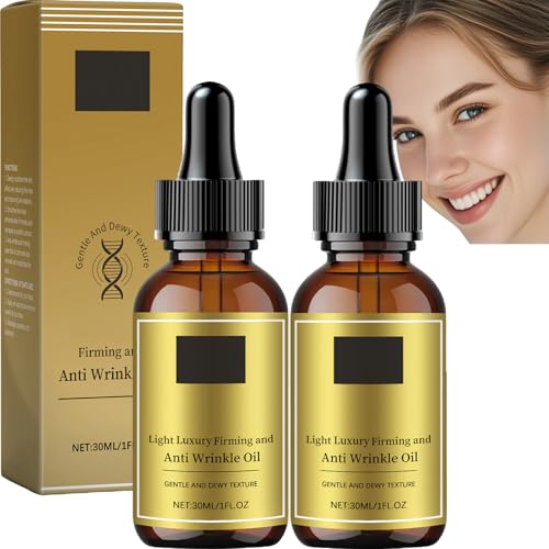 Peptid Anti-Falten Öl, Light Luxury Firming and Anti-Wrinkle Youthful Face Serum, Straffende Hydratisierende Gesichtsessenz für Frauen, Reduziert Feine Linien Fältchen (2 Stück) von JASUBAI
