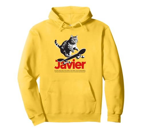 JAVIER - Schöner Jungen Name mit Katze & Skateboard Pullover Hoodie JAVIER - Schöner Jungen Name mit Katze & Skateboard Pullover Hoodie von JAVIER Sohn Enkel Geburtstag Geschenkideen