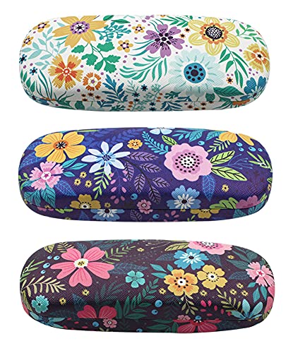 JAVOedge Brillenetui mit bedrucktem Muster, strapazierfähig, harte Klapphülle mit Mikrofasertuch, Florals - Stil C, 3 Pack JAVOedge Brillenetui mit bedrucktem Muster, strapazierfähig, harte Klapphülle mit Mikrofasertuch, Florals - Stil C, 3 Pack von JAVOedge