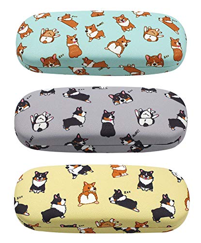 JAVOedge Brillenetui mit bedrucktem Muster, strapazierfähig, harte Klapphülle mit Mikrofasertuch, Hund - Style a, 3 Pack JAVOedge Brillenetui mit bedrucktem Muster, strapazierfähig, harte Klapphülle mit Mikrofasertuch, Hund - Style a, 3 Pack von JAVOedge