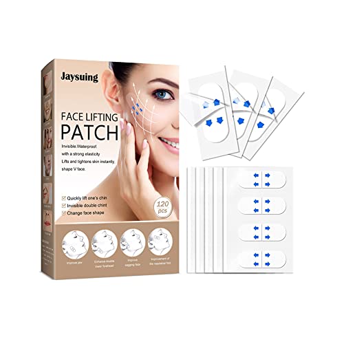 120Pcs Unsichtbare Lift Gesicht Aufkleber, Face Lifting Tape, Doppelkinn Aufkleber, Facelifting Klebeband, dünnes Gesicht Aufkleber für strafft die Haut und beseitigt Falten um von JAWSEU