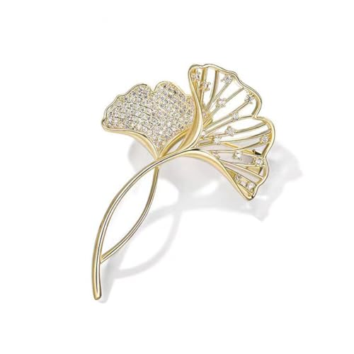 Blatt Kristall Brosche Pins Brosche Gold Ginkgo Pins Brosche Vintage Blätter Dekorative Anstecknadel Brosche Knöpfe Strickjacke Clip Revers Clip Shirt Clip Schmuck Für Frauen Mädchen Geschenke von JAWSEU