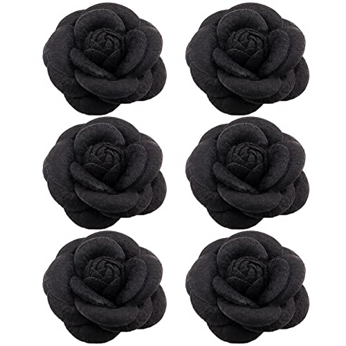 Blume Brosche, 6 Stücke Damen Blumenclips Kamelie Blume Haarspange Haarclip Blume Kamelie Haarnadeln Haarschmuck für Mädchen Frauen Party Strand Hochzeit von JAWSEU