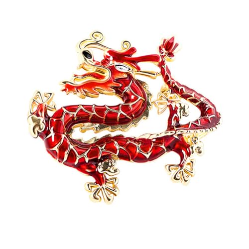 Drachen Brosche im chinesischen Stil, Drachen Brosche Damen Sternzeichen Brosche Herren chinesischer Drache, Schal Clips Kragen Brosche Anzug Krawattennadeln Schmuck Geschenke Anstecknadel von JAWSEU